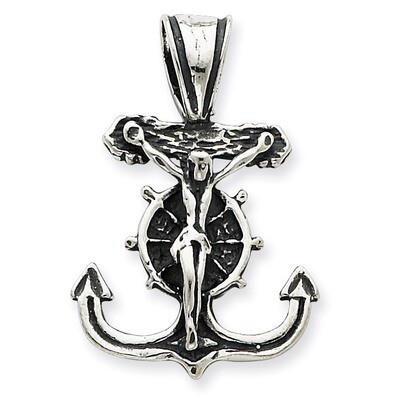 Mariner&#39;s Crucifix Pendant Antiqued Sterling Silver QC4981, MPN: QC4981, 883957572222