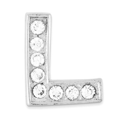 CZ Initial L Charm Sterling Silver QC6527L