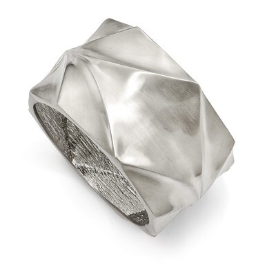 Textured and Brushed Hinged Bangle Stainless Steel SRB2093