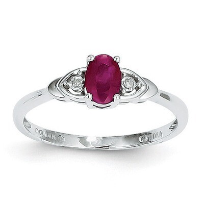 Ruby Diamond Ring 14k White Gold Genuine XBS234, MPN: XBS234, 883957857534