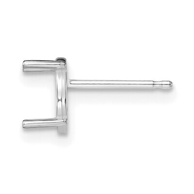 Oval Cabochon 5x3mm Post Earring Mounting 14k White Gold WG383, MPN: WG383,