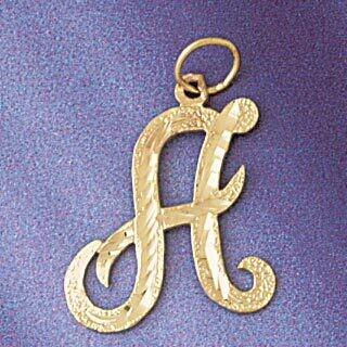 Dazzlers Jewelry Initial A Classic Pendant Necklace Charm Bracelet in Yellow, White or Rose Gold 95…