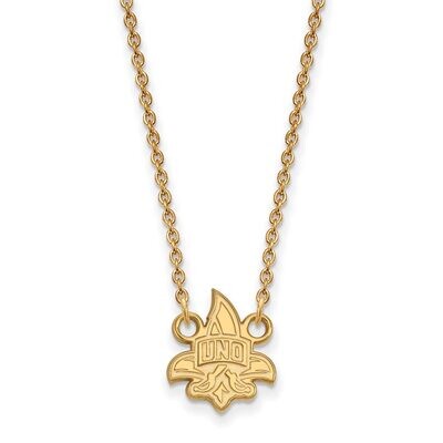 University of New Orleans Small Pendant with Chain Necklace 14k Yellow Gold 4Y009UNO-18, MPN: 4Y009…