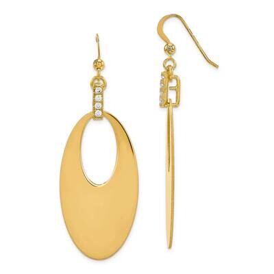 Yellow Gold Plate Earrings with Cz Sterling Silver CMEI17896, MPN: CMEI17896,