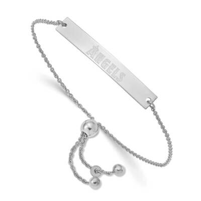 MLB Los Angeles Angels Small Bar Adjustable Bracelet Sterling Silver Rhodium-plated SS023ANG-9, MPN…