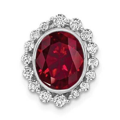 Si1/Si2, G H I, Lab Created Ruby Oval Pendant 14k White Gold Lab Grown Diamond PM7985-CRU-046-WLG, …
