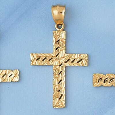 Dazzlers Jewelry Cross Pendant Necklace Charm Bracelet in Yellow, White or Rose Gold 8010, MPN: DZ-…