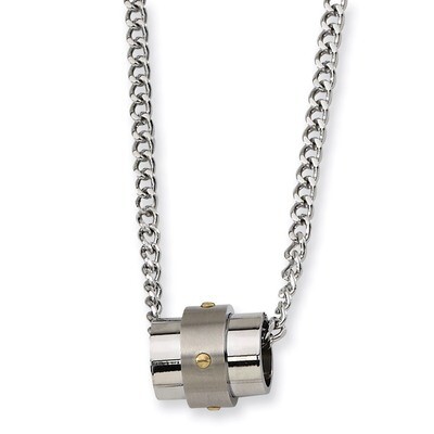 Yellow Ip-Plated Accent Necklace Stainless Steel SRN188-24, MPN: SRN188, 883957748542
