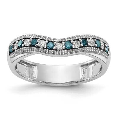 Blue &amp; White Diamond Band 14k White Gold RM3447B-BD-022-WAA, MPN: RM3447B-BD-022-WAA,