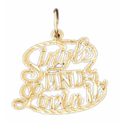 Dazzlers Jewelry Single And Lovin It Pendant Necklace Charm Bracelet in Yellow, White or Rose Gold …
