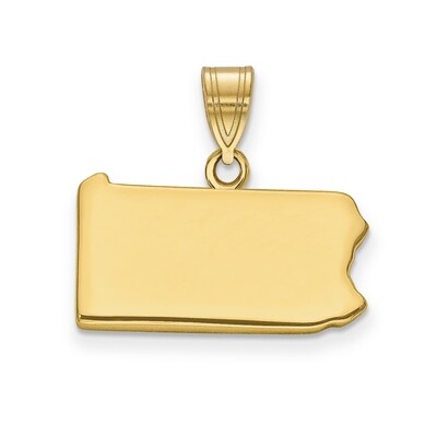 Pennsylvania State Pendant Charm 14k Yellow Gold Engravable XNA707Y-PA, MPN: XNA707Y-PA, 8867747542…