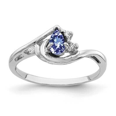 5x3mm Pear Tanzanite Aa Diamond Ring 14k White Gold Y4628T/AA, MPN: Y4628T_AA, 883957466545