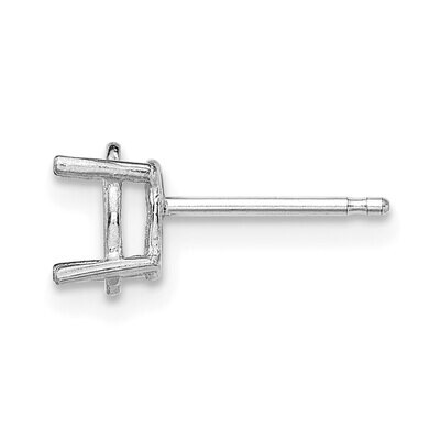Oval 4-Prong 4 x 3mm Post Earring Mounting 14k White Gold WG380, MPN: WG380,