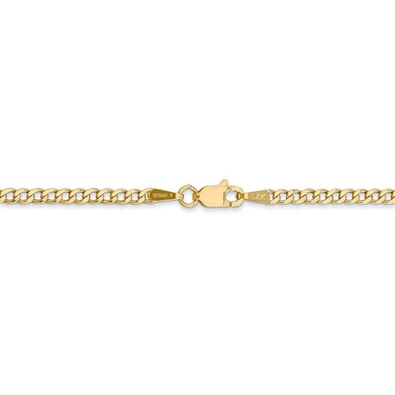 22 Inch 2.5mm Semi-Solid Curb Link Chain 14k Yellow Gold BC124-22, MPN: BC124-22, 191101905339