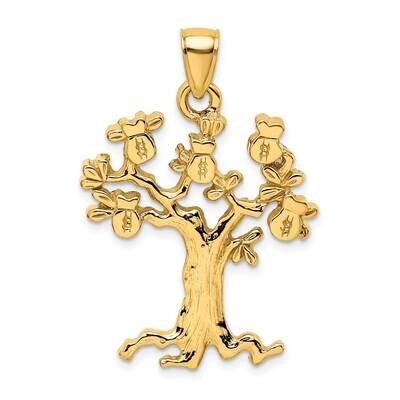 Cut-Out Money Tree Charm 14k Gold 2-D K7348, MPN: K7348, 637218185085