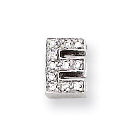 CZ Initial E Slide Sterling Silver QC4215E