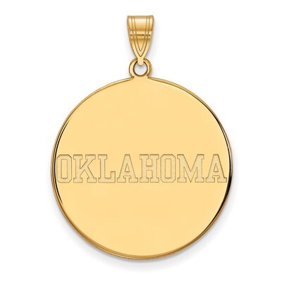 University of Oklahoma x-Large Disc Pendant 14k Yellow Gold 4Y057UOK, MPN: 4Y057UOK, 886774885414