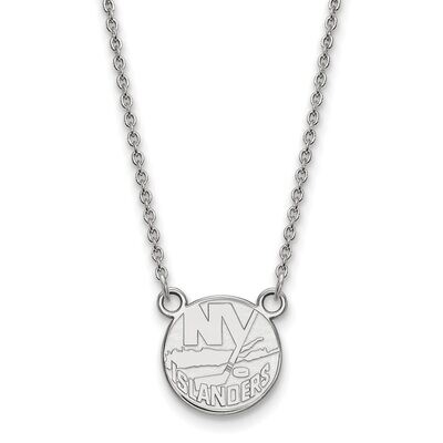 New York Islanders Small Pendant with Chain Necklace 10k White Gold 1W013ISL-18, MPN: 1W013ISL-18, …