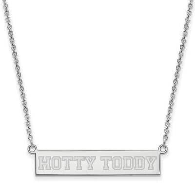 University of Mississippi Small Bar Necklace Hottytoddy Sterling Silver Rhodium-plated SS084UMS-18,…