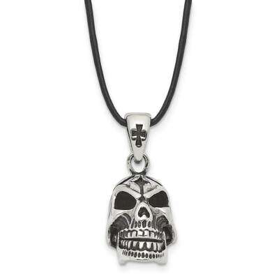 Antiqued Moveable Skull Necklace Stainless Steel Polished SRN1715-20 by Chisel, MPN: SRN1715-20, 19…