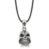 Antiqued Moveable Skull Necklace Stainless Steel Polished SRN1715-20 by Chisel, MPN: SRN1715-20, 19…