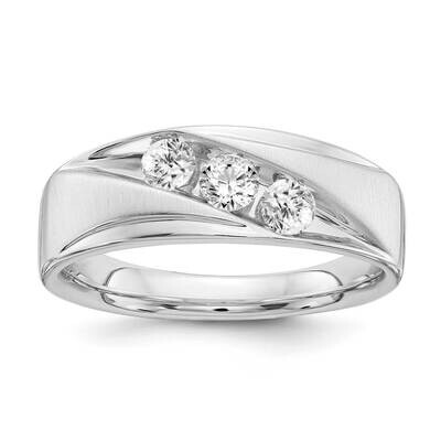 Si1/Si2, G H I, Men&#39;s 3-Stone Band 14k Gold Lab Grown Diamond RM6770B-060-YLG, MPN: RM6770B-060-YLG…