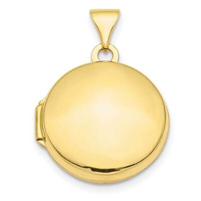 Domed 16mm Round Locket 10k Gold Polished 10XL728, MPN: 10XL728,