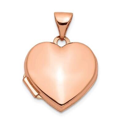15mm Plain Heart Locket 10k Rose Gold 10XL660, MPN: 10XL660,