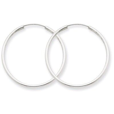1.5mm Polished Endless Hoop Earrings 14k White Gold XY1185, MPN: XY1185, 883957299709
