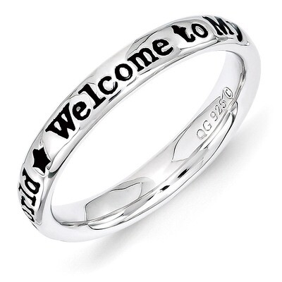 Sterling Silver Lyric Welcome to My World Ring QSK1545-6