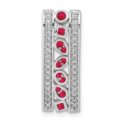 .24 Ruby Fancy Chain Slide 14k White Gold Diamond PM3853-RU-020-WA, MPN: PM3853-RU-020-WA, 88395728…