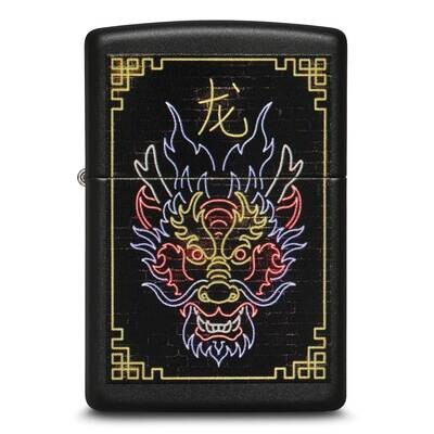Zippo Black Matte Neon Dragon Lighter GM25801, MPN: GM25801, 191693198416