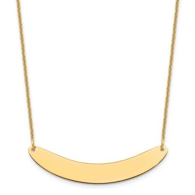 Polished Curved Blank Bar Necklace 14k Gold Medium XNA1206Y, MPN: XNA1206Y,