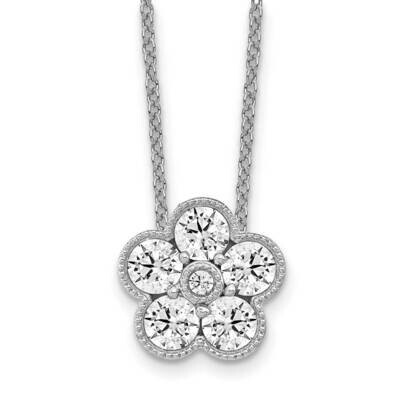 Diamond Vs/Si D E F Floral Pendant Necklace 14k White Gold True Origin Lab Grown PM6345-100-WLD, MP…