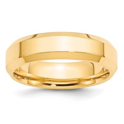 6mm Bevel Edge Comfort Fit Band 14k Yellow Gold Engravable BEC060-5.5, MPN: BEC060-5.5, 886774473802