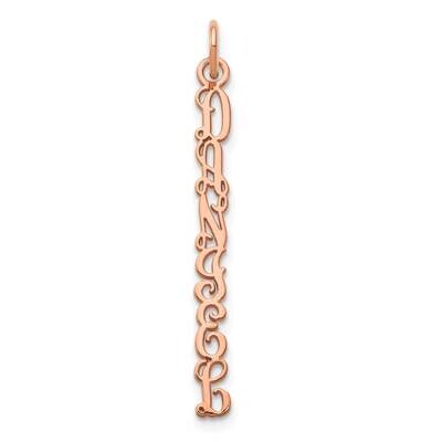 Qg Vine Font Vertical Name Plate Charm Sterling Silver Rose-plated XNA1175RP, MPN: XNA1175RP,