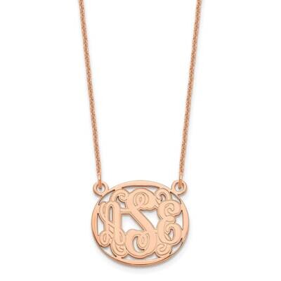 Etched Outline Oval Monogram Necklace 14k Rose Gold XNA579R, MPN: XNA579R,