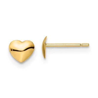Heart Post Stud Earrings 14k Gold Polished YE2043, MPN: YE2043, 191101731914