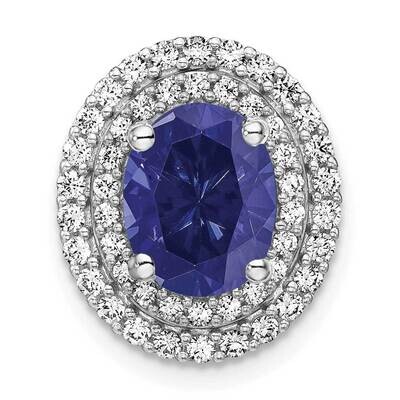 Created Blue Sapphire Pendant 14k White Gold Lab Grown Diamond PM7500-CSA-050-WLG, MPN: PM7500-CSA-…