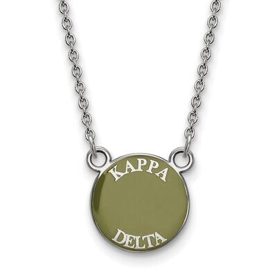 Kappa Delta Extra Small Enameled Pendant with 18 Inch Chain Sterling Silver SS012KD-18, MPN: SS012K…