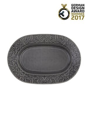Bordallo Pinheiro Pinheiro Rua Nova Oval Platter 38 White Anthracite 65027775, MPN: 65027775,