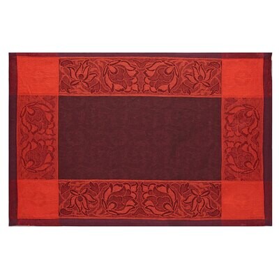 Le Jacquard Placemat Ottomane Burgundy 54 x 38 100% Linen 26545 Set of 4, MPN: 26545, 3660269265458