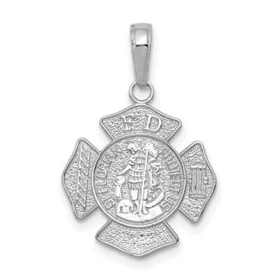 Small St. Florian Badge Pendant 14k White Gold C2258W, MPN: C2258W,