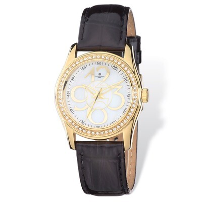 Charles Hubert IP-plated Crystal Bezel Black Leather Watch Ladies XWA4883, MPN: XWA4883, 8488700072…