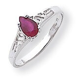 Polished 6x4 Pear Filigree Gemstone Ring Mounting 14k White Gold Y2101, MPN: Y2101,