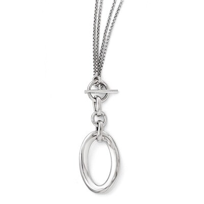 Leslie&#39;s Polished Fancy 2-Strand Toggle Necklace - Sterling Silver HB-QLF443-17, MPN: QLF443-17, 88…