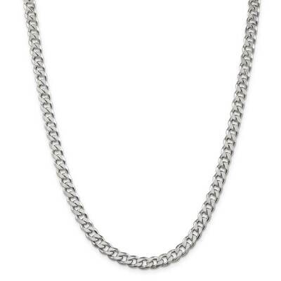 7mm Curb Chain 36 Inch Sterling Silver QCB180-36, MPN: QCB180-36,