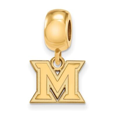 Miami University Bead Charm x-Small Dangle Gold-plated Silver GP018MU, MPN: GP018MU, 886774922584