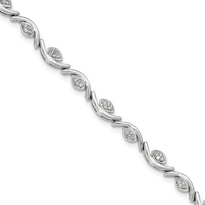7.5 Inch Polished Diamond Wave Bracelet 14k white Gold Y12734AA, MPN: Y12734AA, 191101332593