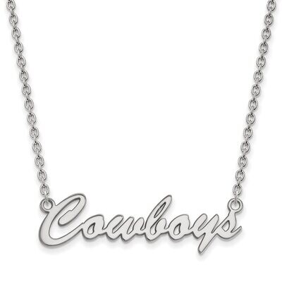 Oklahoma State University Medium Pendant with Chain Necklace Sterling Silver SS064OKS-18, MPN: SS06…